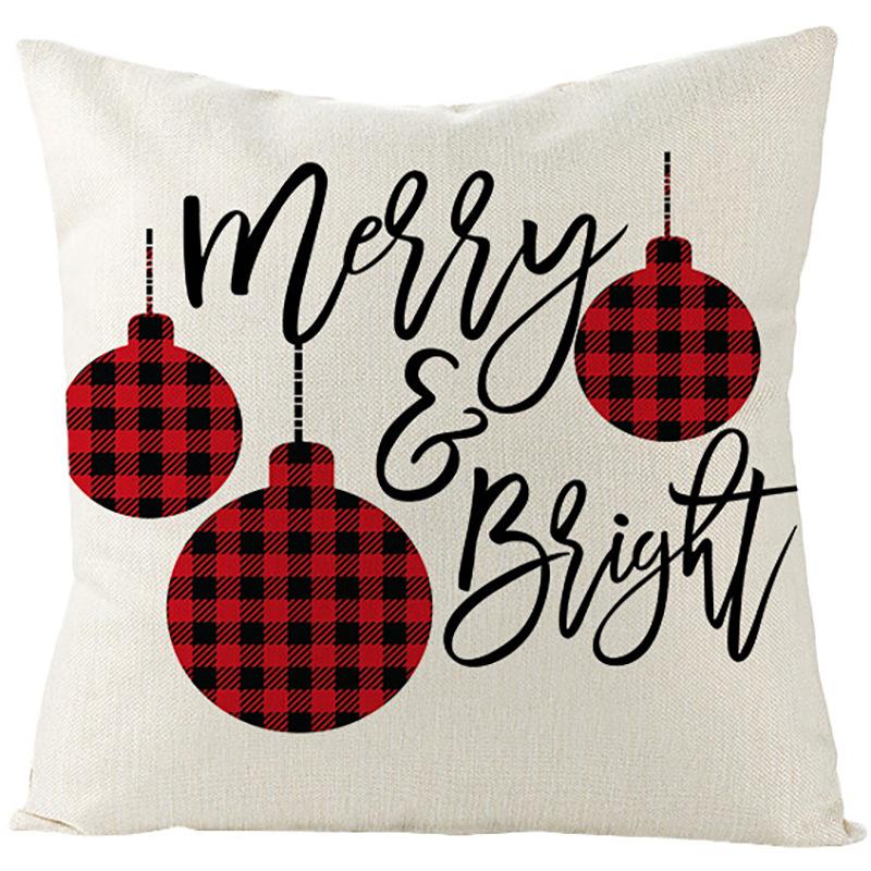 Pillow Christmas Pillow Cover Red and Black Plaid Sofa Cushion Cover Car Backrest Lumbar Support Nordic