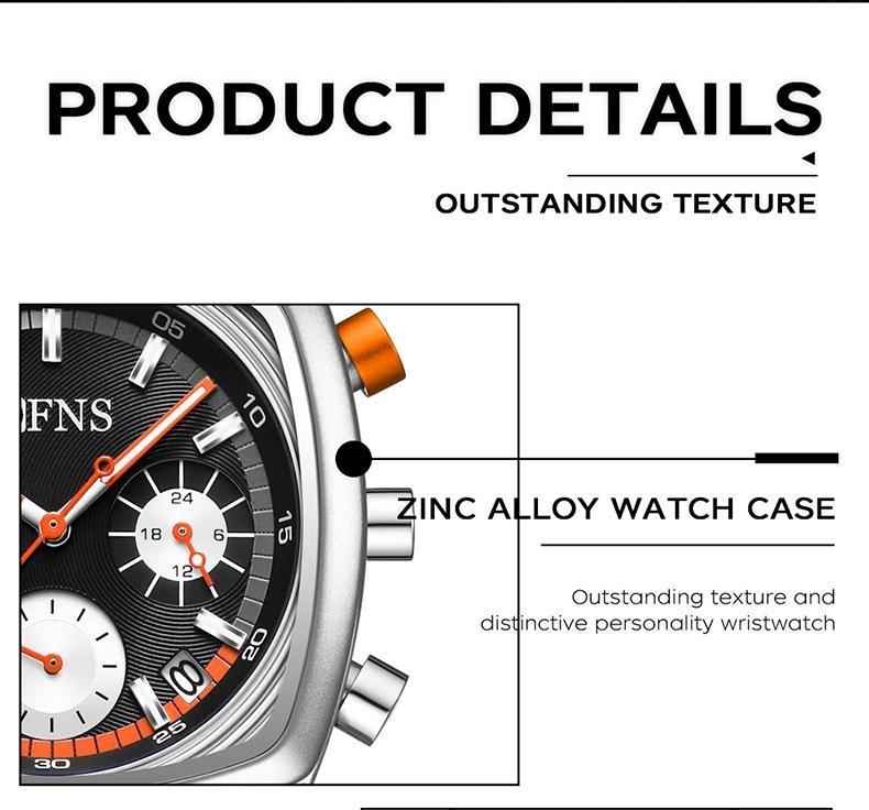 Módní pánské náramkové hodinky Chronograf Datum Vodotěsné Svítící Pánské hodinky Nerezová ocel Luxusní Křemenné Pánské hodinky