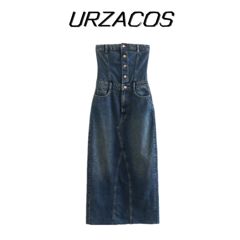 Fashion Style Fall and Winter New Arrival Women's Clothing Easiest for Match Slimming and Shoulder Hollow Design Denim Dress 5252280 401