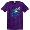 Shark Graphic T Shirt Ocean Predator Sea Life Tee Wavy Blue Art Design
