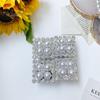 Mobile Phone Holder Telescopic Foldable Self-adhesive Anti-slip Decoration Square Rhinestone Faux Pearl Phone Folding Finger Stand for Desktop