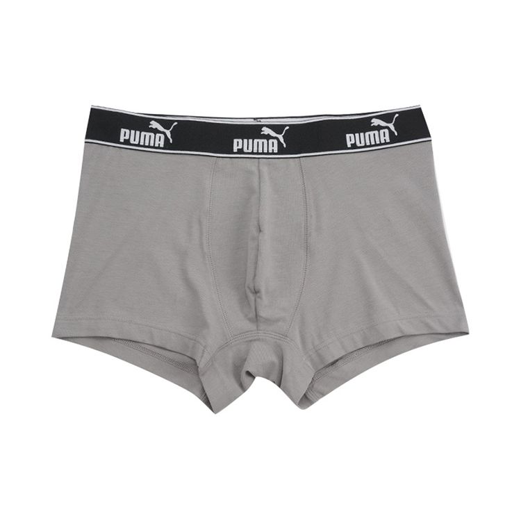 Puma Solid Color Letter Logo Sports Casual Boxer Briefs Gift Box 3 Pack Men underwear Black Dark-Gray Light-Gray 591520002-3