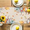 Fall Thanksgiving Scarecrows Pumpkins Table Runner Holiday Party Decor Reusable Kitchen Dining Table Runner Autumn Decorations