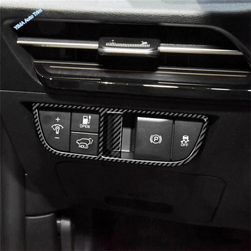 For Kia EV6 GT   Carbon Fiber Headlight Switch Button / Armrest Box Anti Kick / Door Bowl Panel Cover Trim Accessories