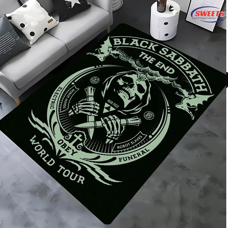 Classic Rock B-Black S-Sabbath Theme Carpet Living Room Bedroom Bedside Bathroom Floor Mat 15 Size Pattern Area Rug Home Decor
