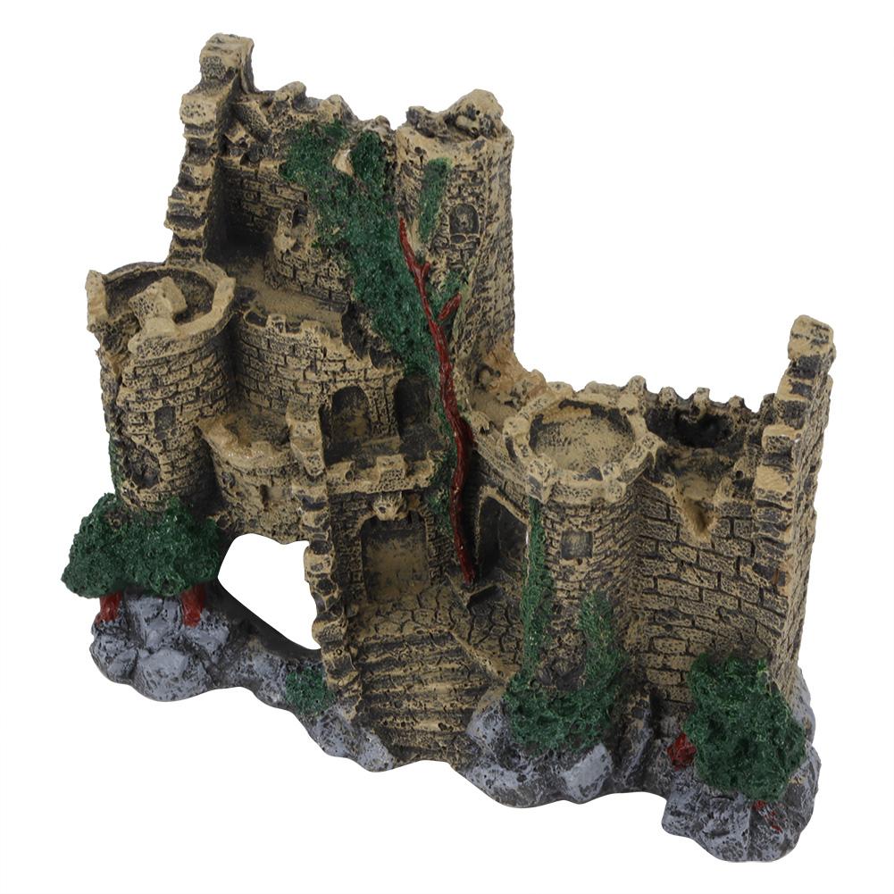 Resin Vintage Western Castle Ornaments Landscape Decoration for Aquarium Fish Tank