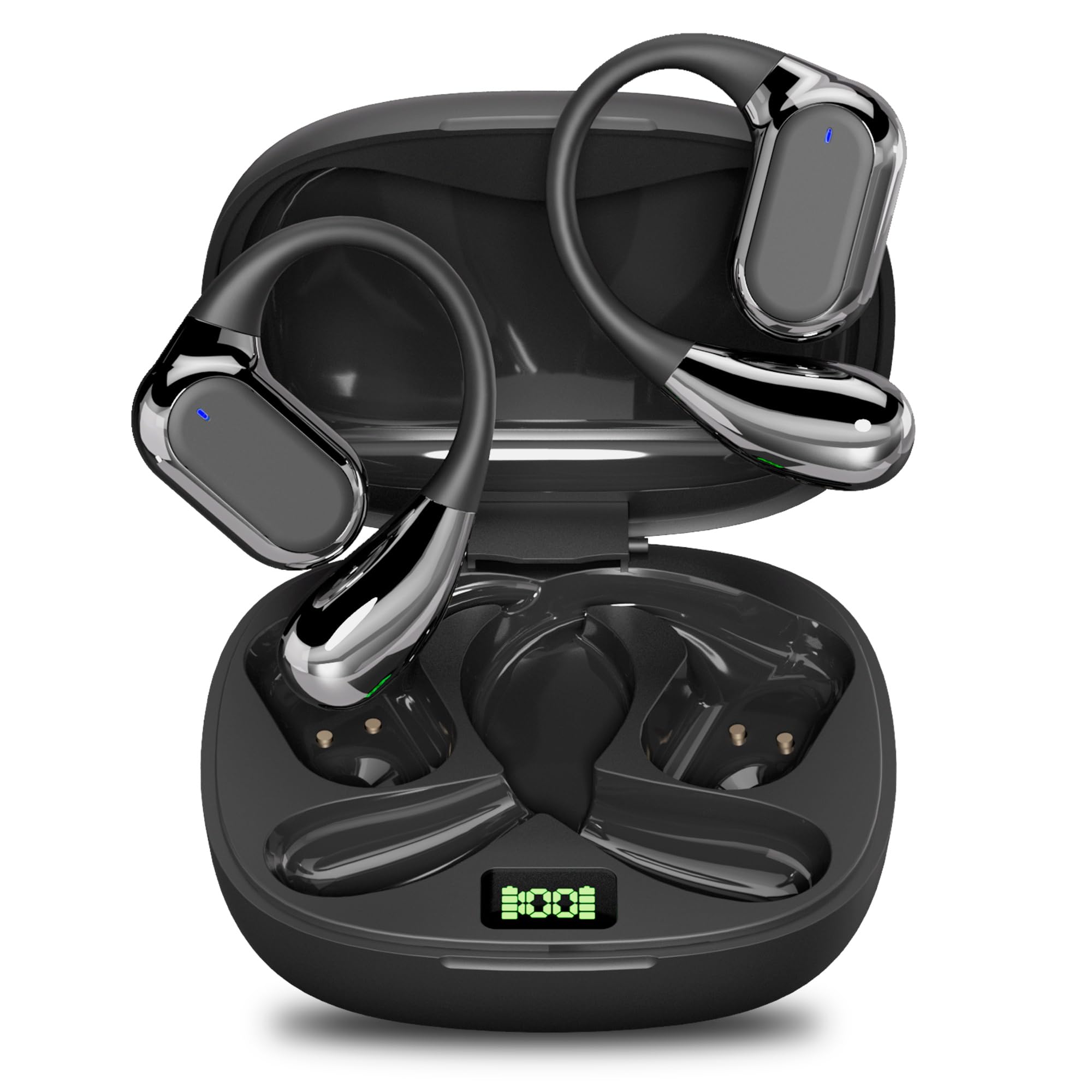 

Open-Ear Bluetooth 5.4 Wireless Earbuds, Automatic Connection, HI-FI ENC, CVC8.0 Calling, AAC+SBC, Earhook Style, Lightweight, Comfortable Fit, AI