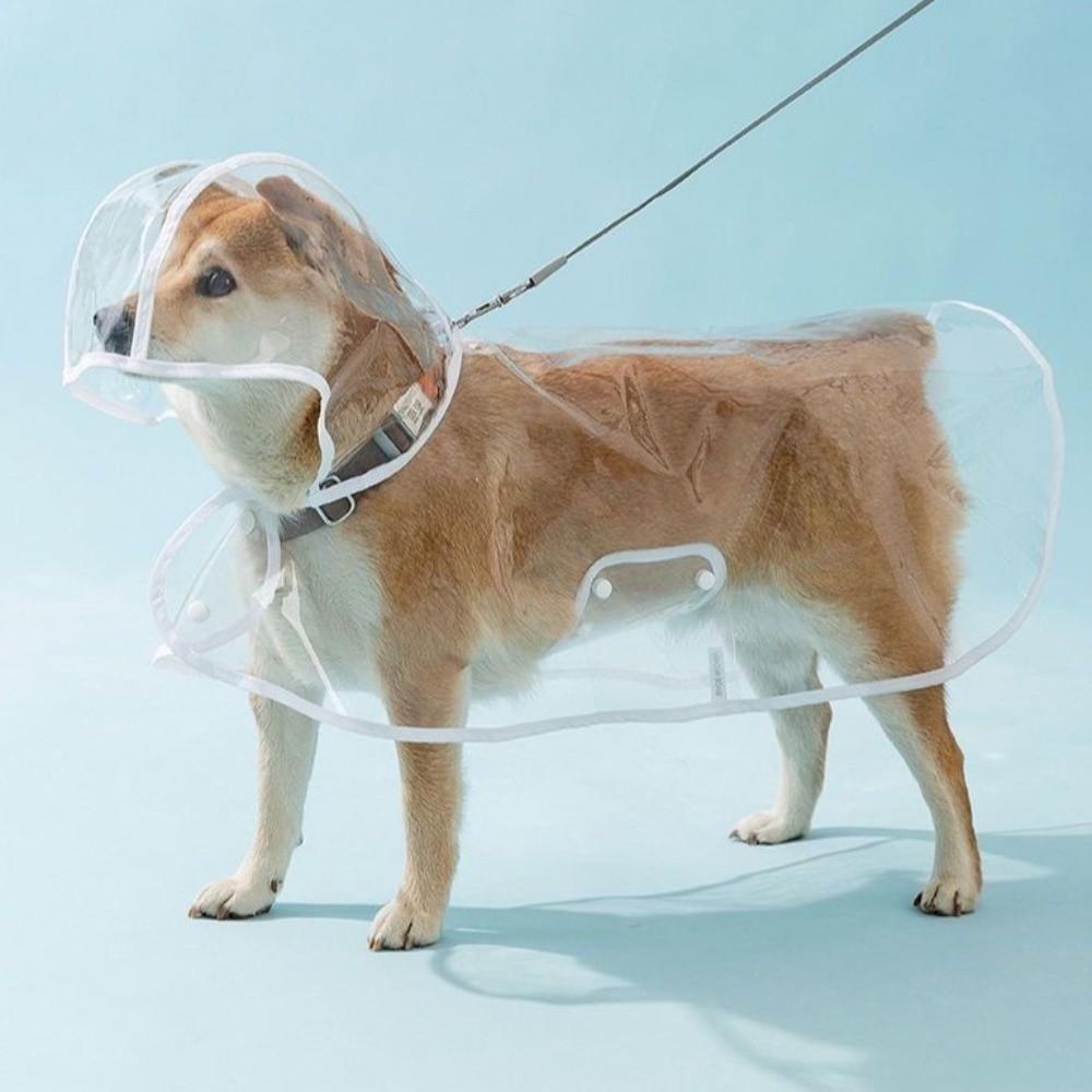 Transparent Dog Hooded Raincoat High Visibility Pet Rain Jacket Breathable Pet Clear Clothes Puppy