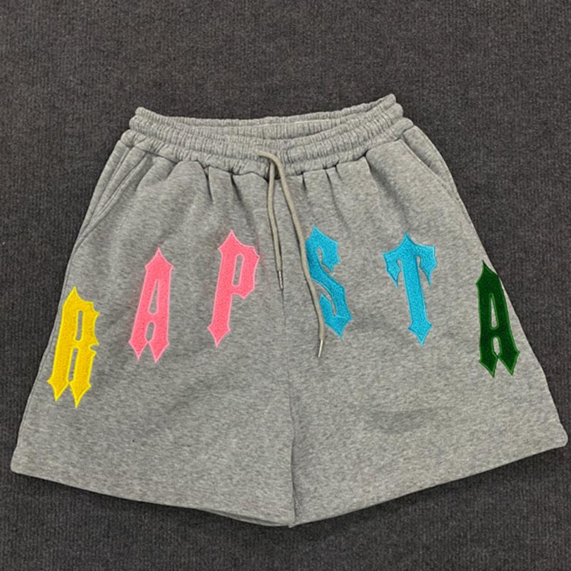 

Европейские и американские летние повседневные шорты свободного кроя с вышивкой букв для мужчин и женщин S серый