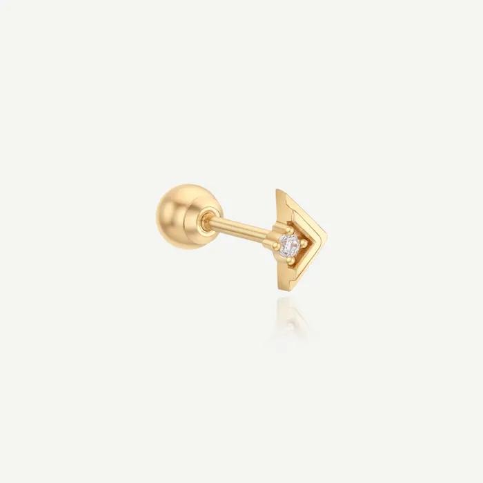 14k Tiny Tri Piercing (single)