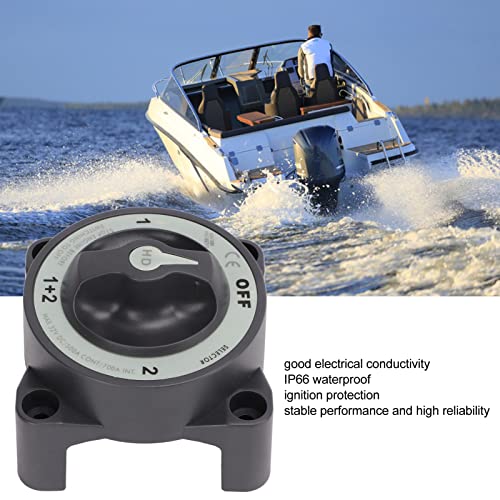 KIMISS Battery Isolator Kit, 500A Marine Battery Disconnect Switch Heavy Duty 4-Position Battery Selector Switch for RV Boats