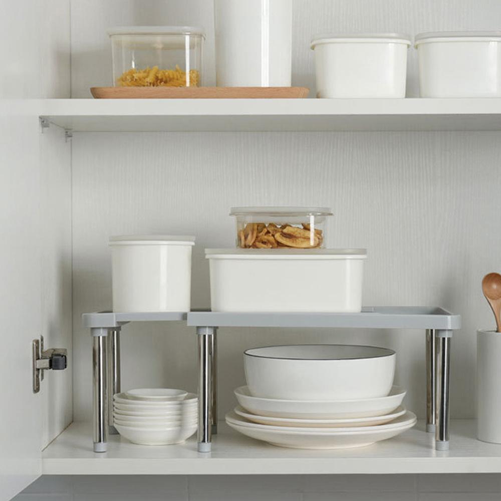 Verstellbares Lagerregal, Organizer-Regal, PP-Lagerregal, Desktop-Kleinigkeiten-Finishing-Rack für die Küche zu Hause, Badezimmer, Gewürzflasche