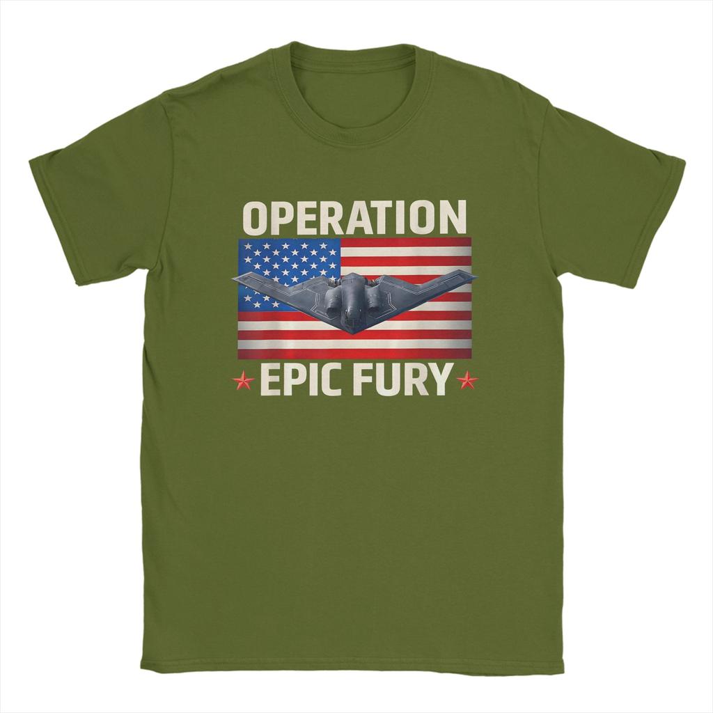 Vintage Operation Epic Fury  TShirts Unisex Crew Neck 100 Cotton T Shirts  Short Sleeve Tees Graphic Clothing