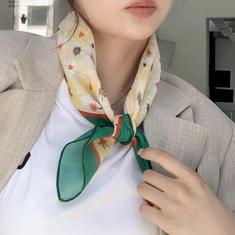 

Ретро деревенский маленький квадратный шарф французский художественный хлопковый и льняной шарф женский весенне-осенний летний солнцезащитный и солнцезащитный платок 58*58cm