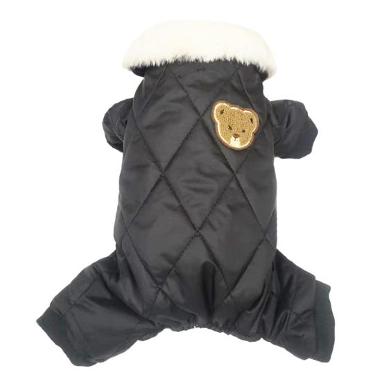 

Стеганое пальто для собак, утепленное, мягкое, с круглым вырезом, махровое, не скатывается, сохраняет тепло, хлопковое, зимнее. S чёрный