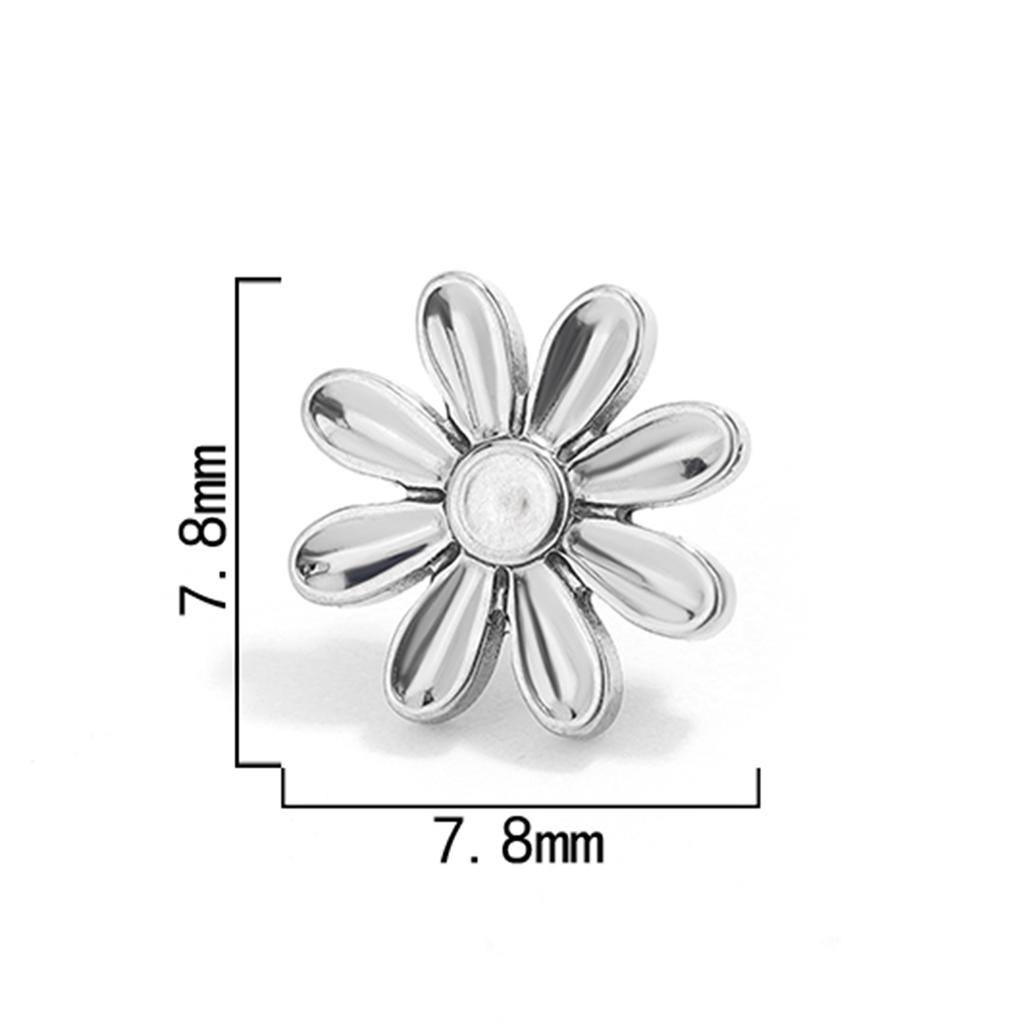 ASTM F136 Titanium Threadless Push Pin Labret Flower Daisy 18K Gold PVD Flat Back Helix Tragus Cartilage Piercing Jewelry