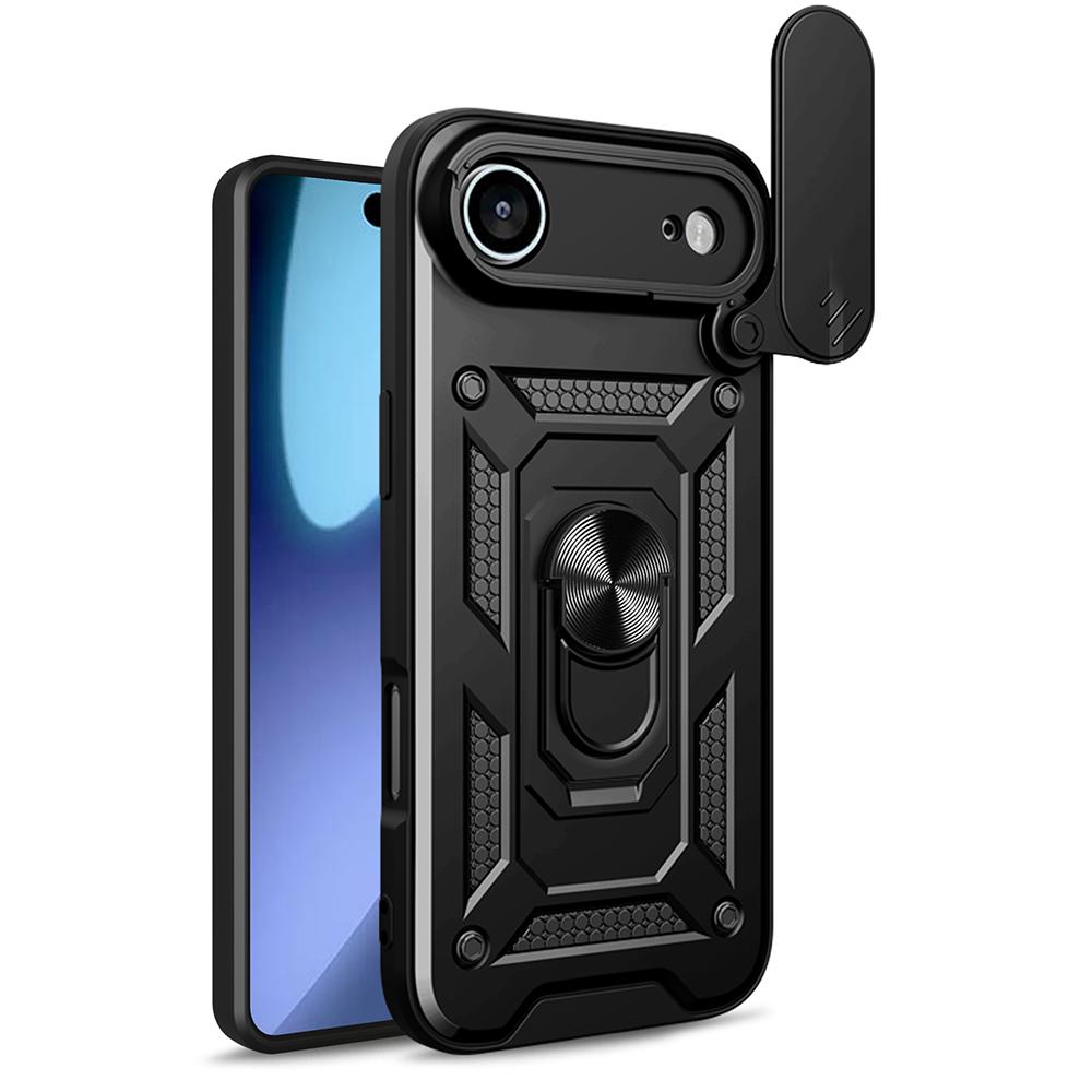 AMORUS For iPhone 17 Air Case Kickstand PC+TPU Phone Cover with Camera Lens Slider