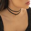 Chunky Black Flannelette With Big Heart Pendants Necklaces for Women Trendy Short Choker Collar 2026 Fashion Jewelry Accessories