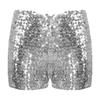 Kids Boys Girls Dance Shorts Shiny Sequins Solid Color Good Elastic Waist Stage Performance Athletic Wear