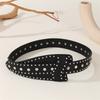 Punk Style Willow Nails Personalized Belt Decoration Versatile Snap Buckle Belt Trendy Trouser Belt