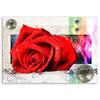 Canvas Print, Geometric Composition with Red Rose