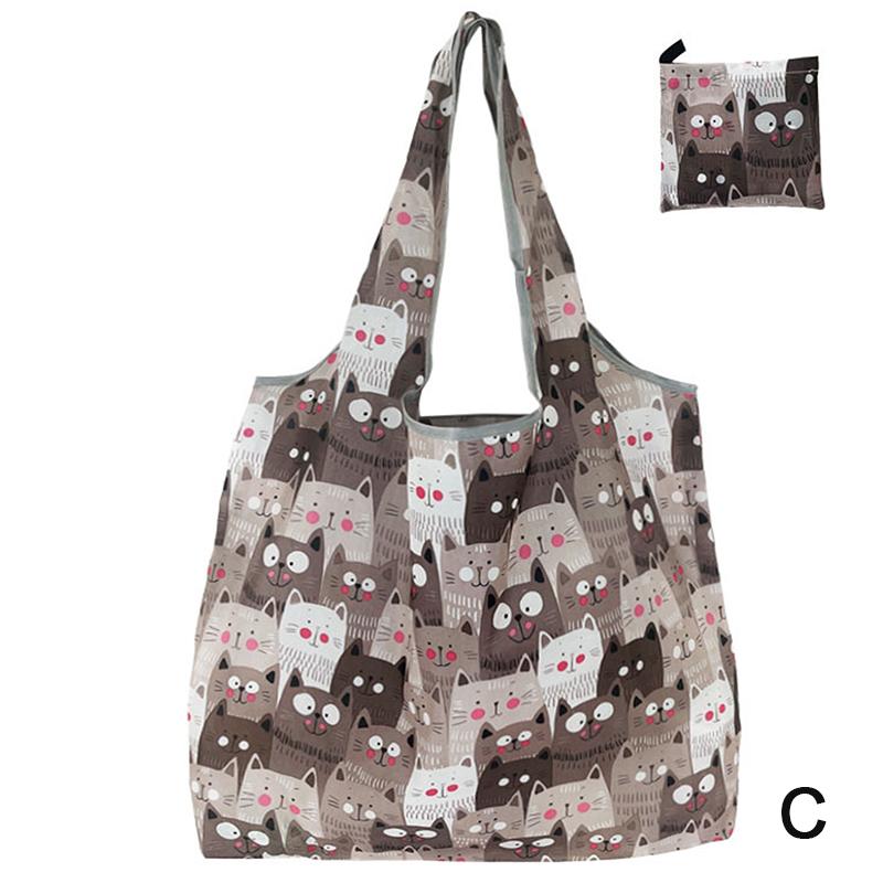 1Pc Foldable Shopping Bag Reusable Travel Grocery Bag Eco-Friendly Tote Bag