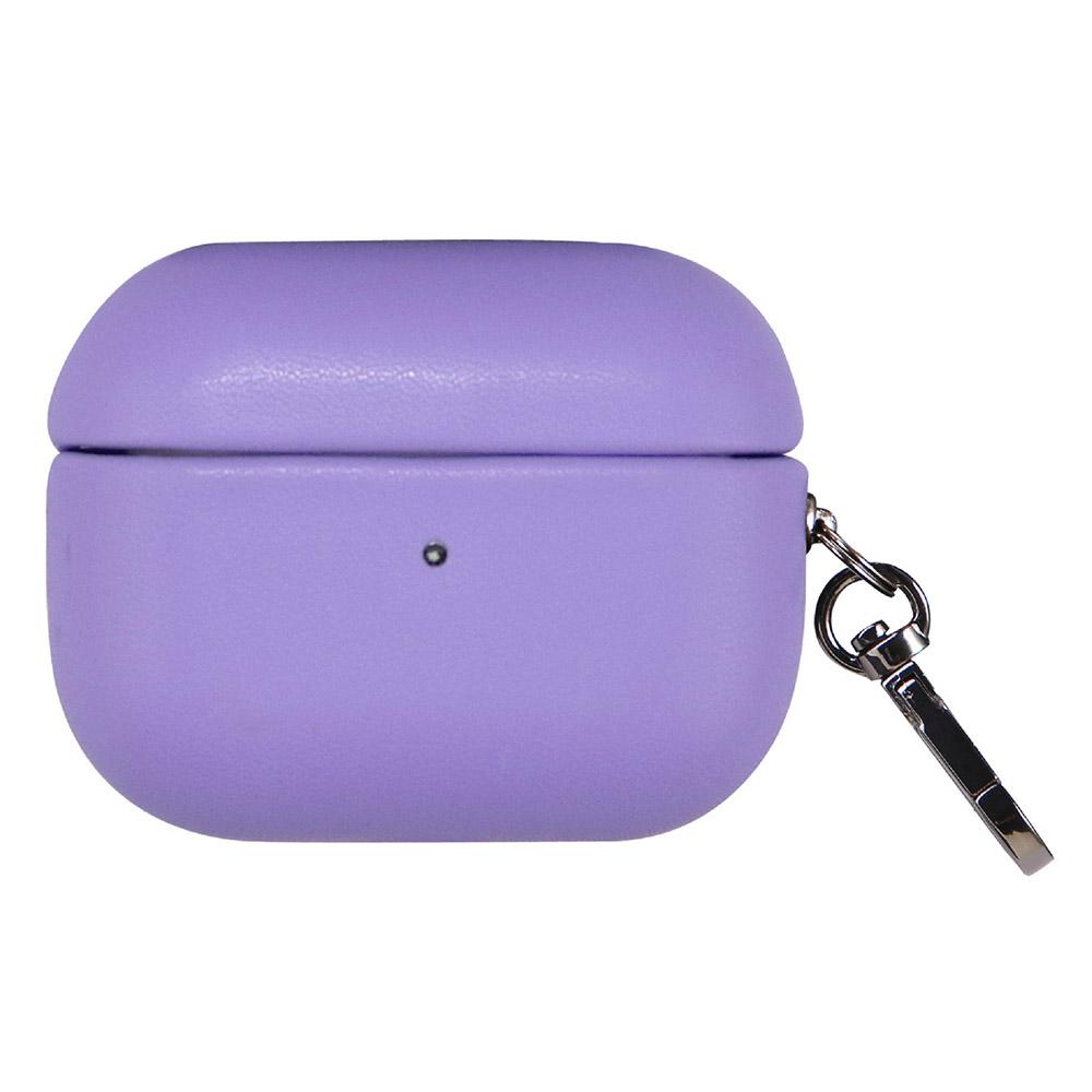 

For AirPods 4 Earphone Case Glossy PC + PU Leather Protective Cover with Hanging Buckle H