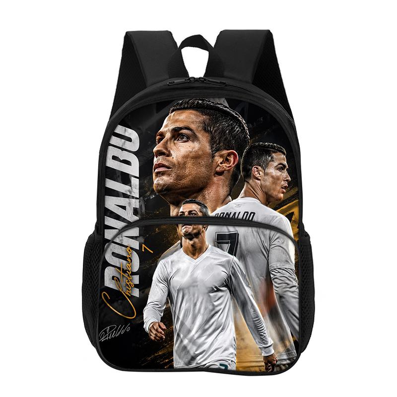 Children Rucksack Carry Bags Pencil Carrier M-Mbappe 3Pcs set with Front Pocket Backpack Football Star Rucksack