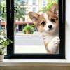Easy to Apply Glass Stickers Cute Peeking Animal Static Window Clings, Cartoon Cat Dog Wall Stickers, Waterproof Holiday Party Decorations Removable