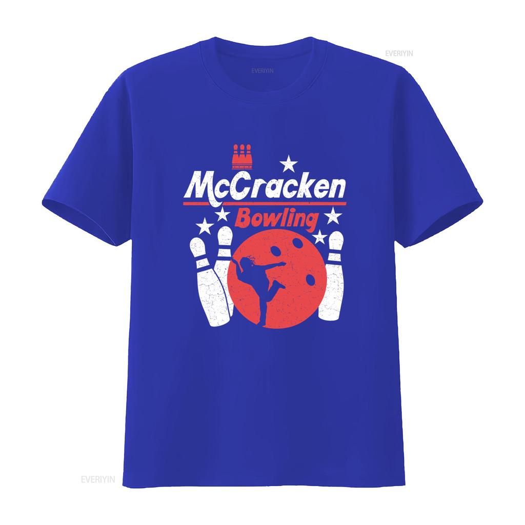 McCracken Bowling T Shirt Fun Gaming Symbol with Kingpin Bowl Logo Perfect for Enthusiasts vintage Washed Unisex Breathable