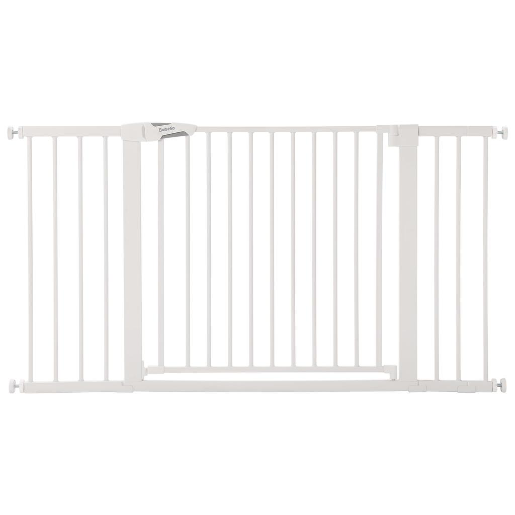 BABELIO Treppenschutzgitter, Baby-Ultrabreit, Einbaubreite automatisch, ohne Bohren, einfache Montage, Haustierhöhe 76 cm, Gitter, 90 – 141 cm, Schließen erforderlich, Gitter,