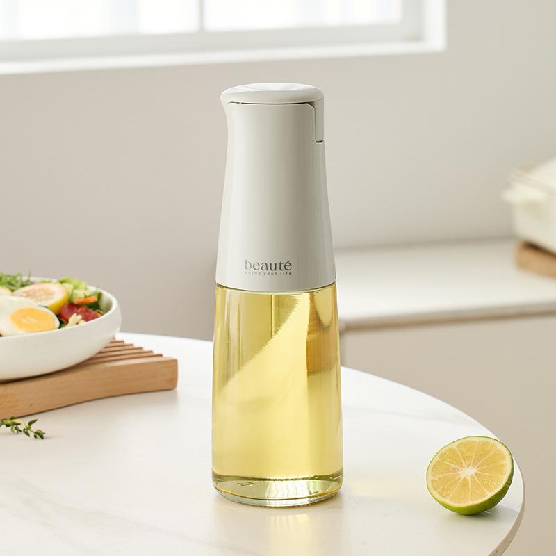 Automatic Opening and Closing Oil Pot Glass Oil Bottle Kitchen Food Grade Condiment Bottle Without Oil Hanging Gravity Oil Pot