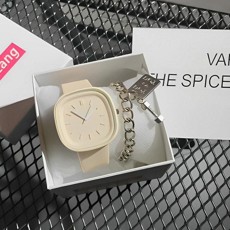 Korean Style Niche Design Simple Fashion Square Watch Women'S Style Versatile Temperament Casual Quartz Watch Women