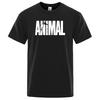 Fashion ANIMAL Letter Print Men T-Shirts Street Funny Short Sleeves Loose Oversized T Shirt O-Neck Breathable Cotton Clothing