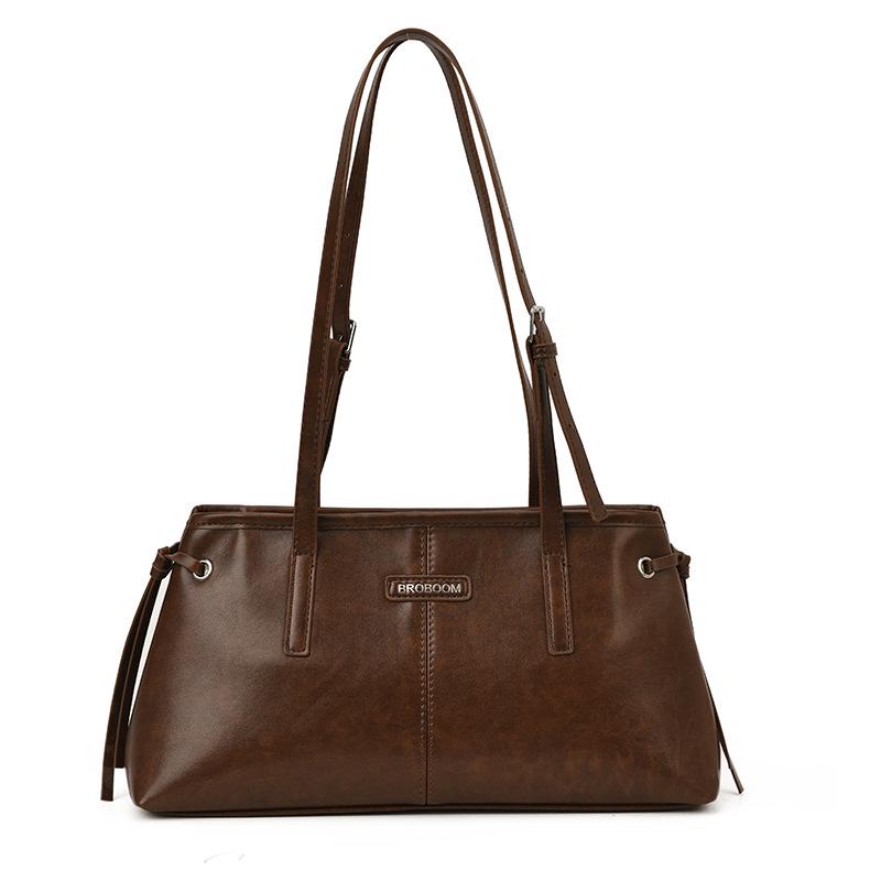 

2025 Versatile Large Capacity Fashion Tote Shoulder Bag коричневий