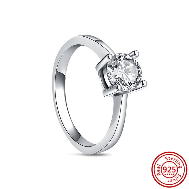 Authentic 100% 925 Sterling Silver Princess Regal Crown Heart Sparkling Zircon Luxury Circle Rings Women Wedding Jewelry
