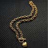 Collier Pendentif Cœur en Acier Inoxydable Style Coréen - Cadeau de Noël