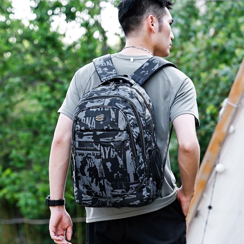 Student schoolbag boys junior high school students large capacity light high school students backpack 2 new camouflage backpack