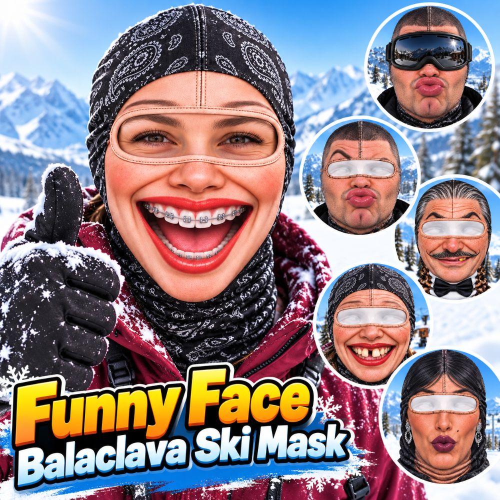 Missing Teeth Pattern Old Man Balaclava Face Mask 3D Face Printed Ski Mask Hood For Men Woman