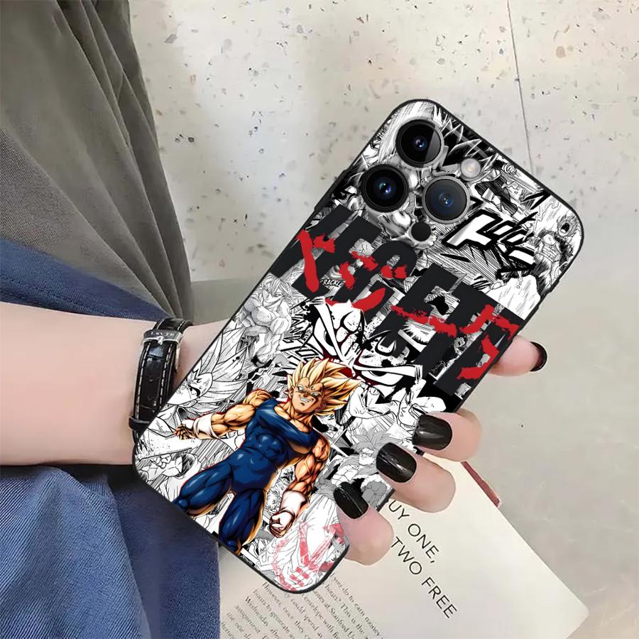 

Soft Back Phone Cover Case for iPhone 13 Mini 17 16 Pro Max 17Air 12 14 7 8 11 15 Plus SE X XS XR Dragon Ball Bardock Vegeta iPhone 7