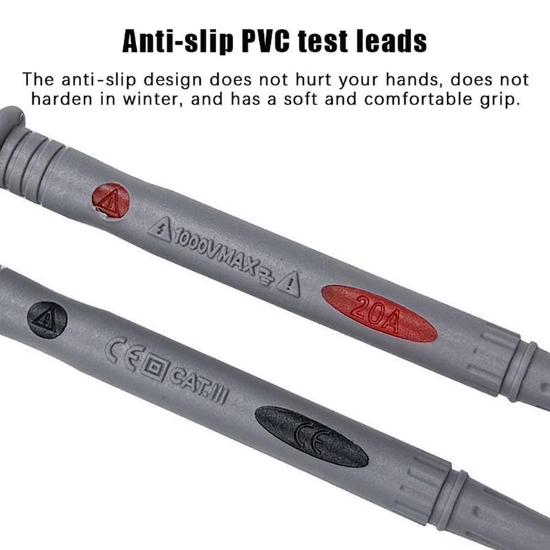 20A 1000V Multimeter Test Leads Extra Sharp Steel Needle Extended Universal Fine Tip PVC Anti-Freeze Probe Accessories