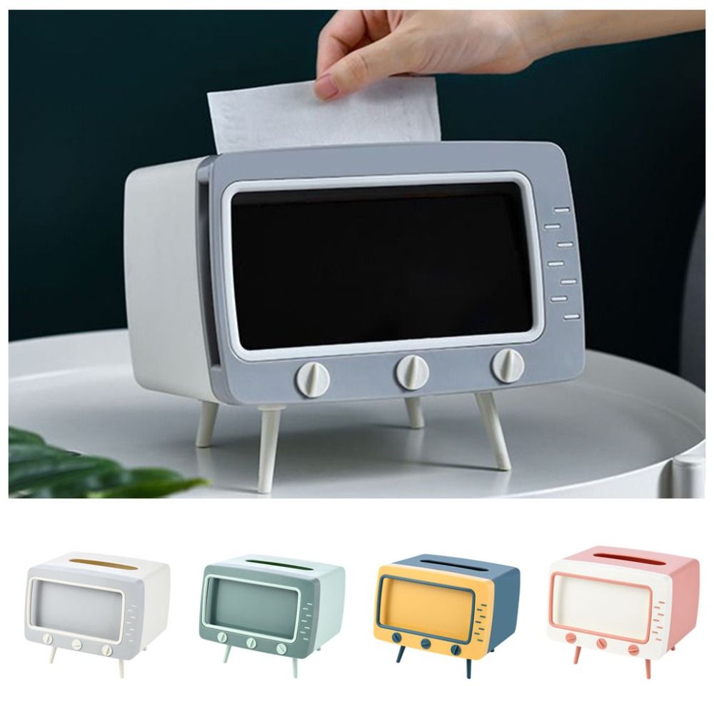 Retro Tissue Box Holder Multifunctional Paper Storage Case Cute Accessory Tissue Organizer Bedroom
