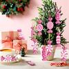Pink Christmas Decor, Candy-Themed Ornaments, Pink and White Candy, Wooden Tree Decor, Hanging Decorations, Party Gift