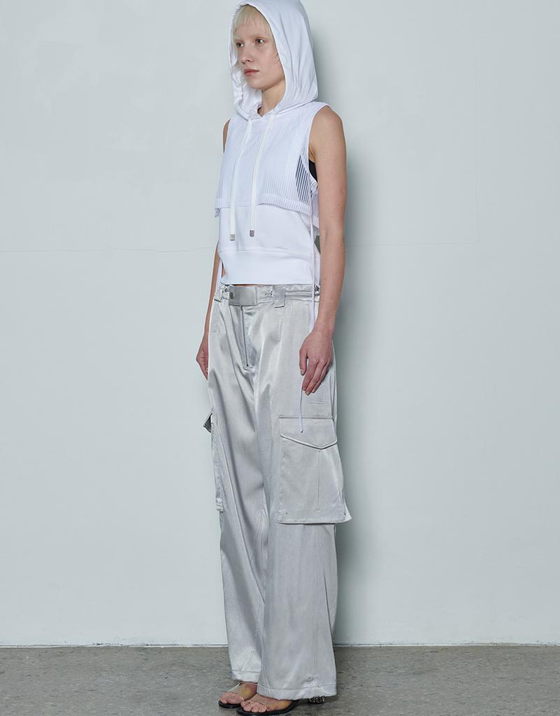 Lige Front Zip Cargo Pants Ash Gray