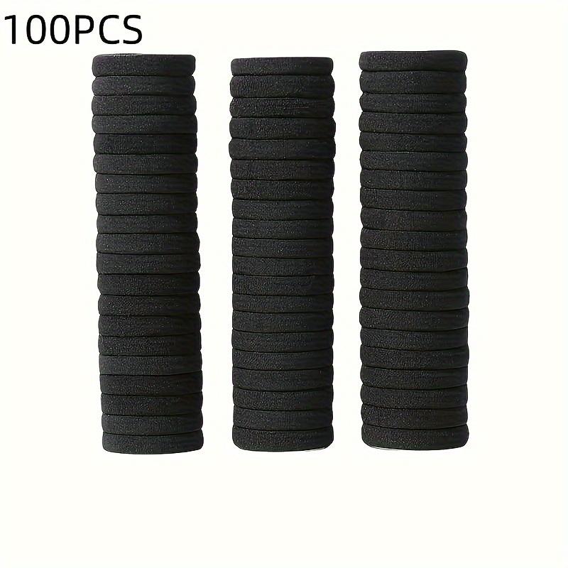 100/200pcs Black Large Hair Tie Rubber Bands Do Not Hurt Hair Good Elasticity Plush Hair Ring Hair Tie Head Rope Hair Accessories