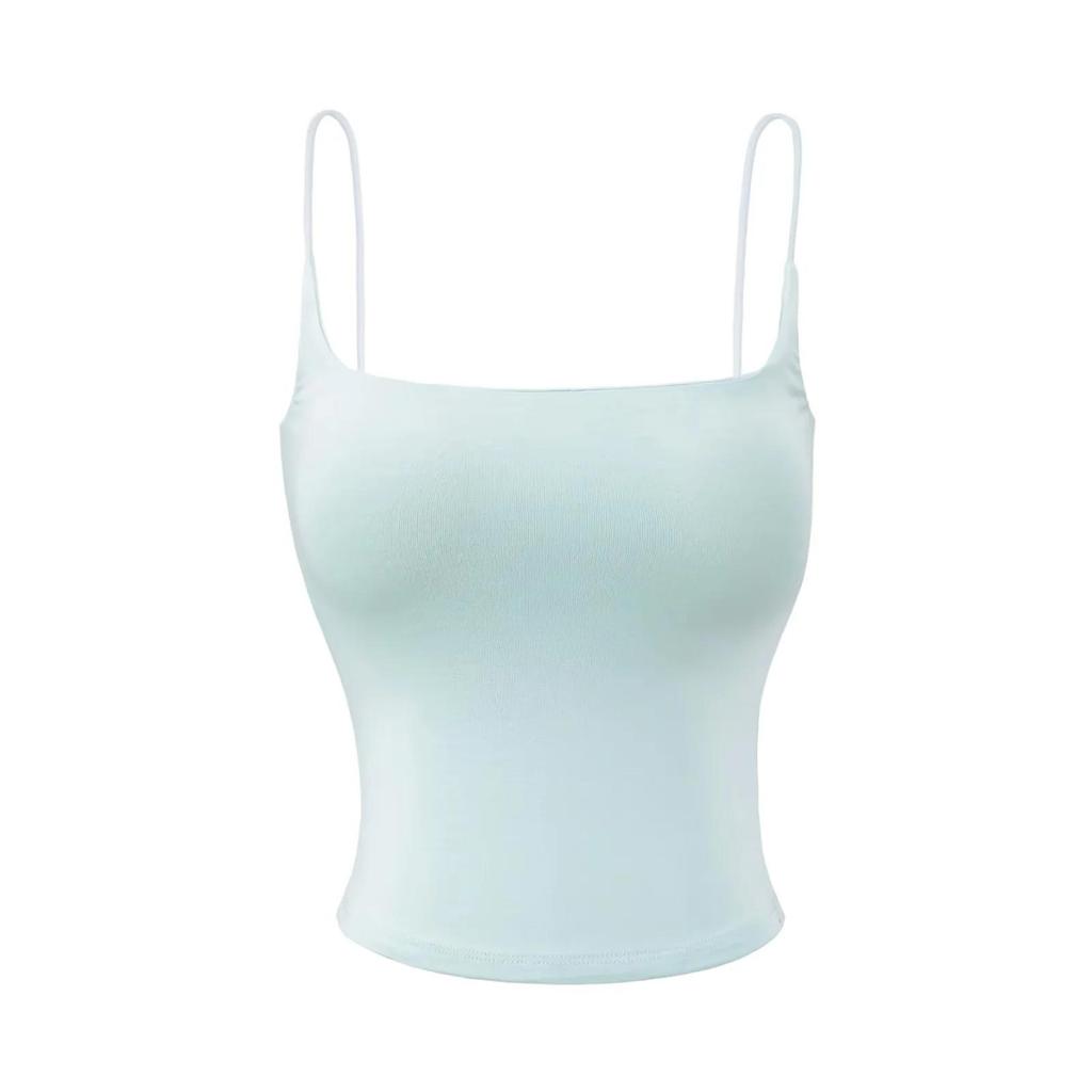 Women's Summer Fashionable Bandeau Camisole: Chest Pads, Open Back, Sexy Tank Top for Inner or Outer Wear