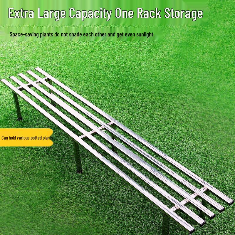 Stainless Steel Multi-Tiered Balcony Plant Stand