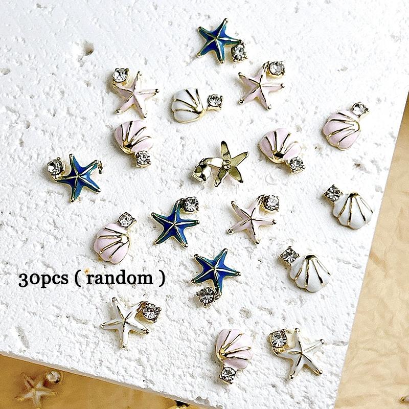 

WTEMPO Mini Cute Nail Charms Nail Art Decorations Kit Home Fishbowl Miniature Decorations for DIY Crafts Random Color Shells & Starfish Shaped Designs random*30pcs разноцветный