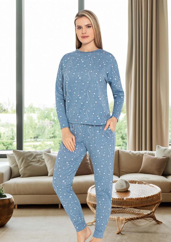 Women's Pajamas M Stylish Long Pants and Sleeve Nice Elastic Comfortable