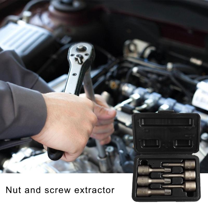 6Pcs 3/8 Screw Extractors Drill Set Extractors Bolt Set Slip Teeth Damaged Broken Bolt Removers Repair Demolish Tool